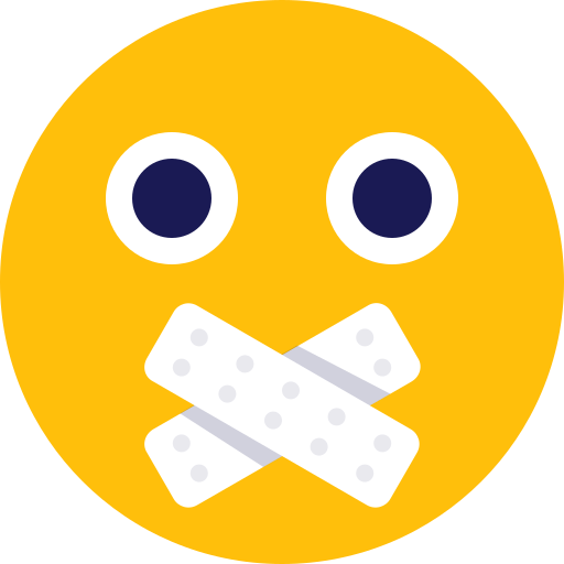 Emoji, face, no talk icon